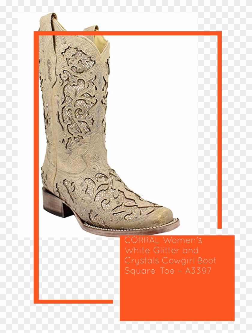 Corral Women's White Glitter And Crystals Cowgirl Boot - Corral Women's White Glitter & Crystals Cowgirl Clipart #5871744