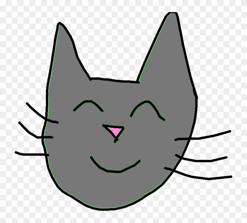 Drawing - Happy - Cat Yawns Clipart
