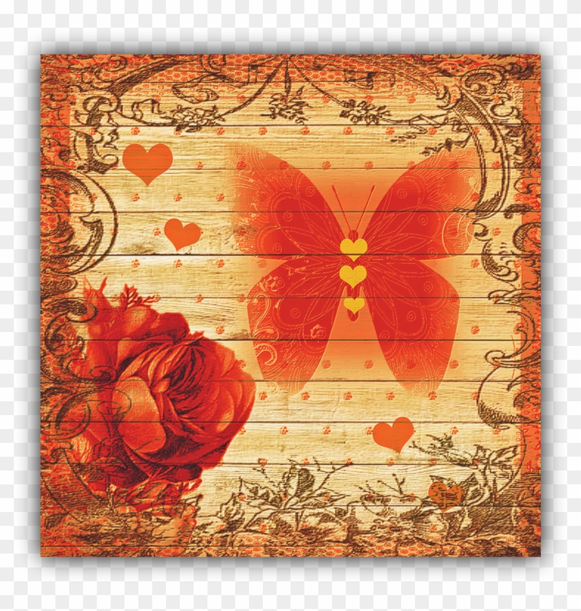 #colorchallenge Mon Red / Exotic Red Butterfly Art - Motif Clipart