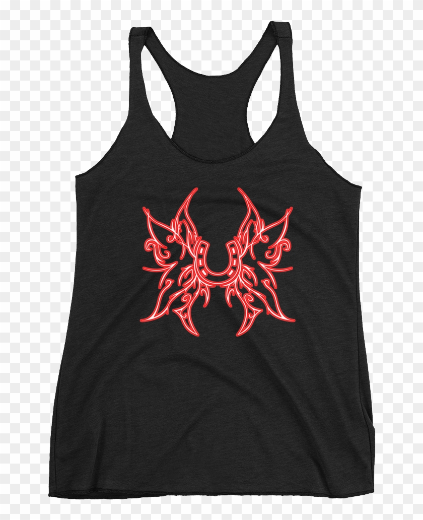 Red Butterfly Horseshoe Tank - Top Clipart