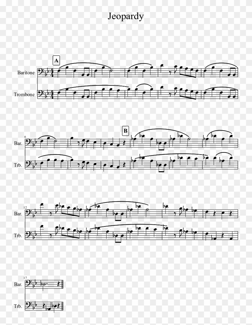 Jeopardy Sheet Music 1 Of 1 Pages - Letter Of Recommendation Character Education Clipart