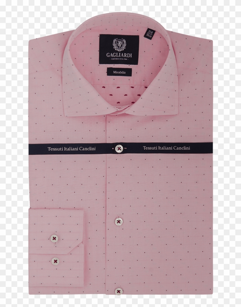 Pink With Raspberry Dot File Coupe Polka Dot Slim Fit - Polka Dot Clipart