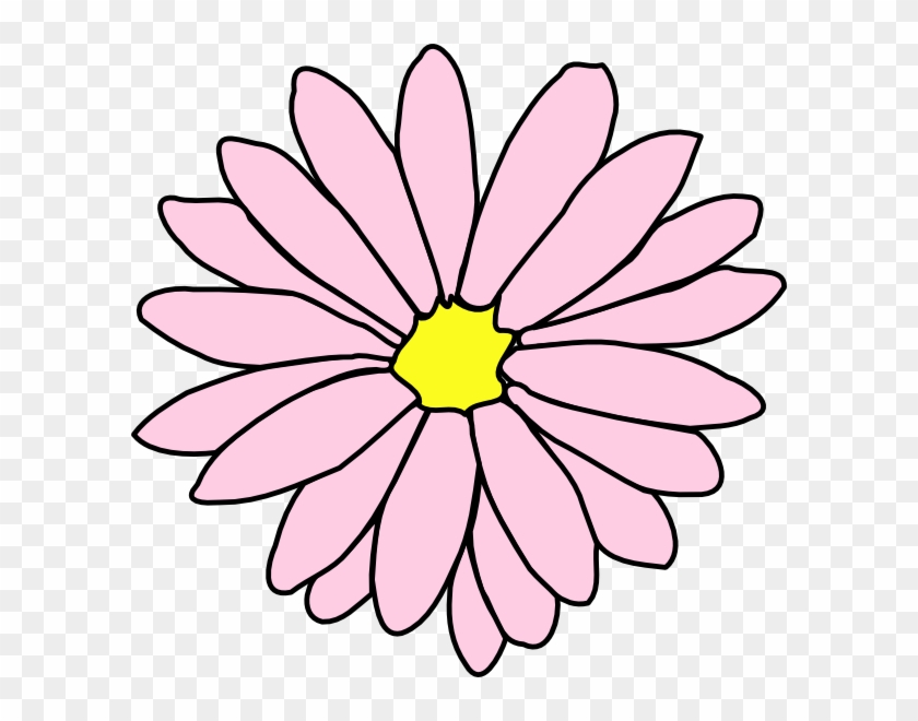 Pink Daisy Flower 3 Clip Art - Single Flower Coloring Page - Png Download