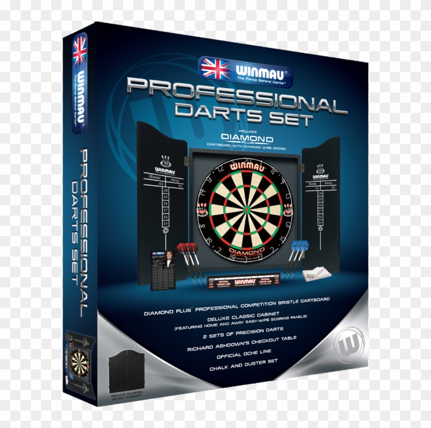 Winmau Professional Dart Set With Diamond Dartboard, - Dart Board Clipart #5875079