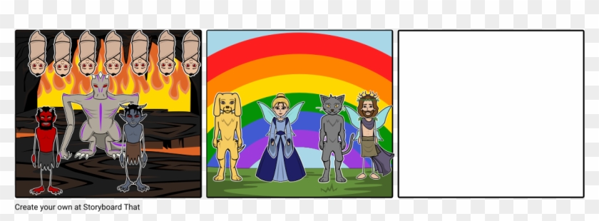 Heaven And H,e,double Hockey Sticks - Cartoon Clipart