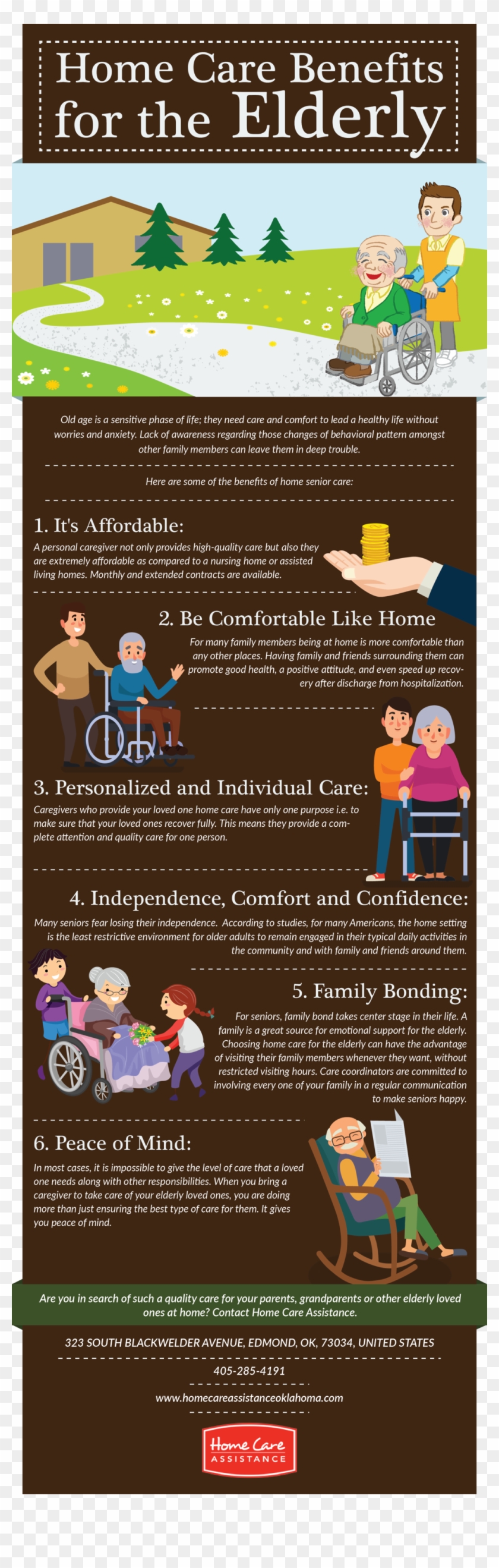 Home Care Benefits For The Elderly - Flyer Clipart