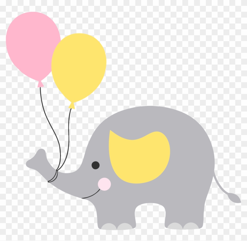 Elefantinho Cha De Bebe Png Pinterest Babies - Elephant With Balloon Clipart Transparent Png