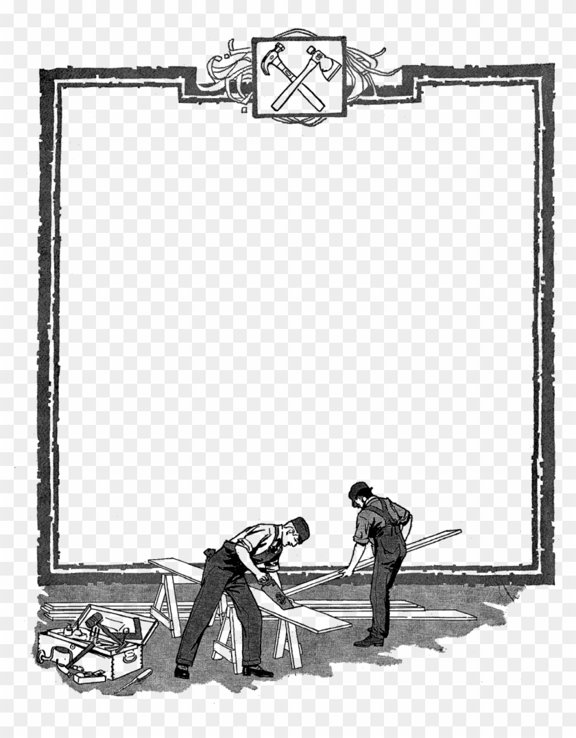 Digital Stamp Design ~ Free Digital Vintage Tool And - Tools Border Designs Clipart