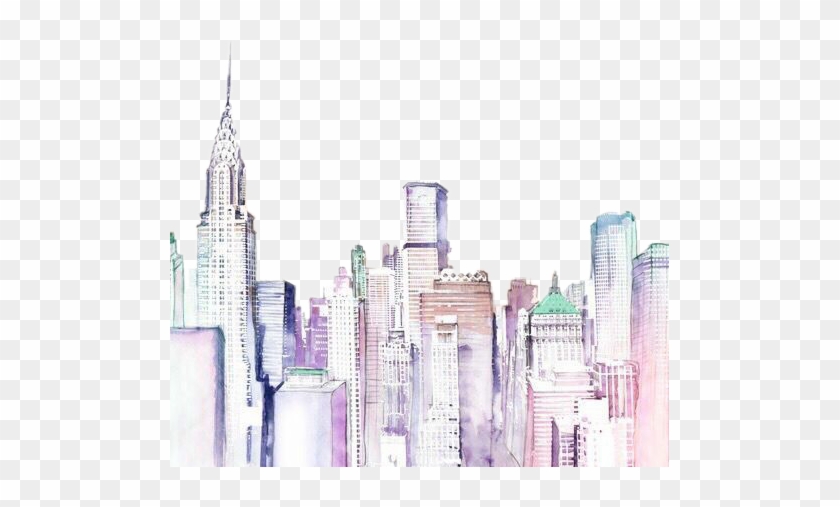 Edificios Sticker - Watercolor Cute Wallpapers For Ipad Clipart