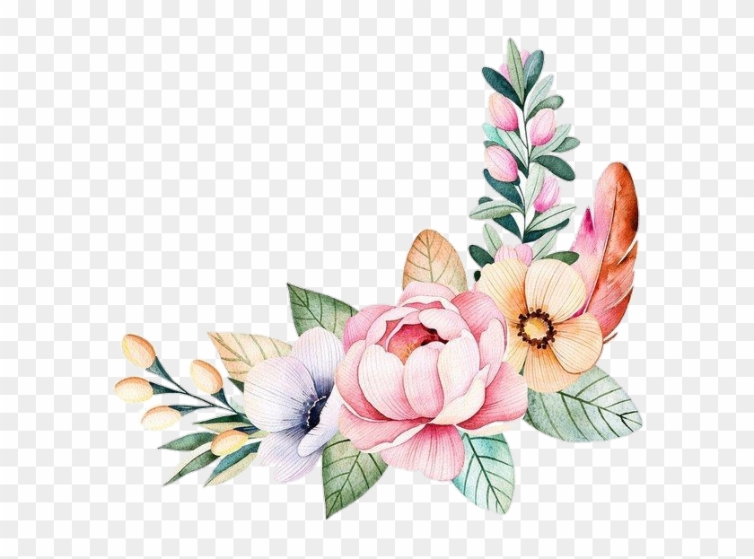 #pngstickers #png #watercolor #illustration #flowers - Flores Em Aquarela Png Clipart #5877810