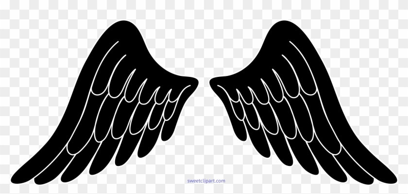 Angel Black Sweet - Angel Wings Clipart Black And White - Png Download #5878242