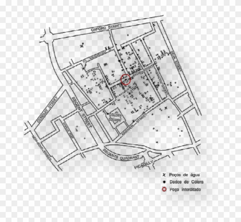 Mapa De John Snow Mostrando Os Casos De Cólera Durante - Defect Concentration Diagram Example Clipart #5878464