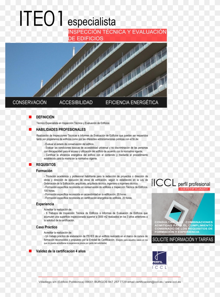 Ite Iee01 Técnico Especialista En Inspección Técnica - Ficha Tecnica De Edificio Clipart