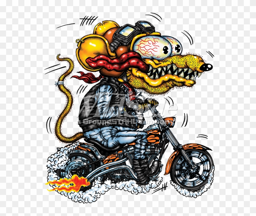 Yellow Monster Orange Cycle - Biker Monster Clipart