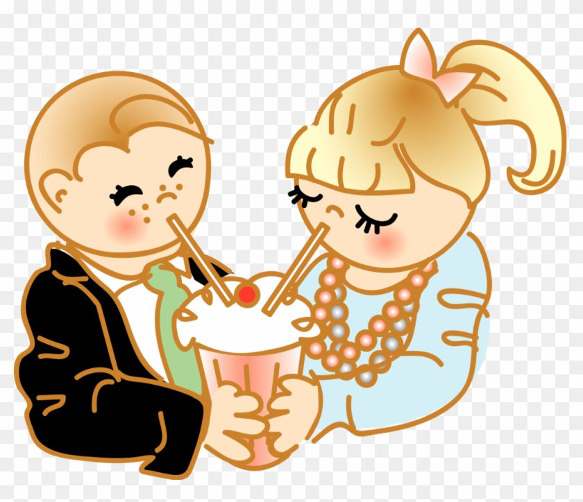 Soda Sharing Cartoon - Sharing Cartoon Clipart #5880636