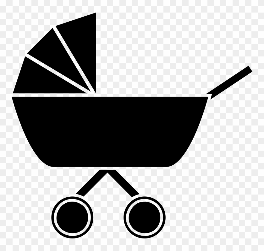 Stroller Pram Child Child Care Baby Nanny Job - Black And White Babysitting Clipart #5880850