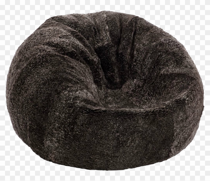Short Curly Wool Bean Bag, Chocolate - Bean Bag Chair Clipart