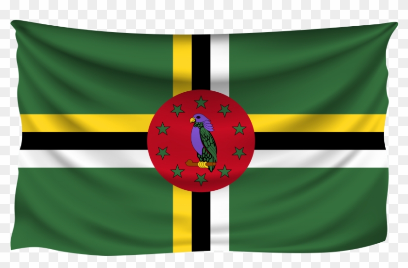 Dominica Wrinkled Flag - Dominica Flag Clipart #5881236