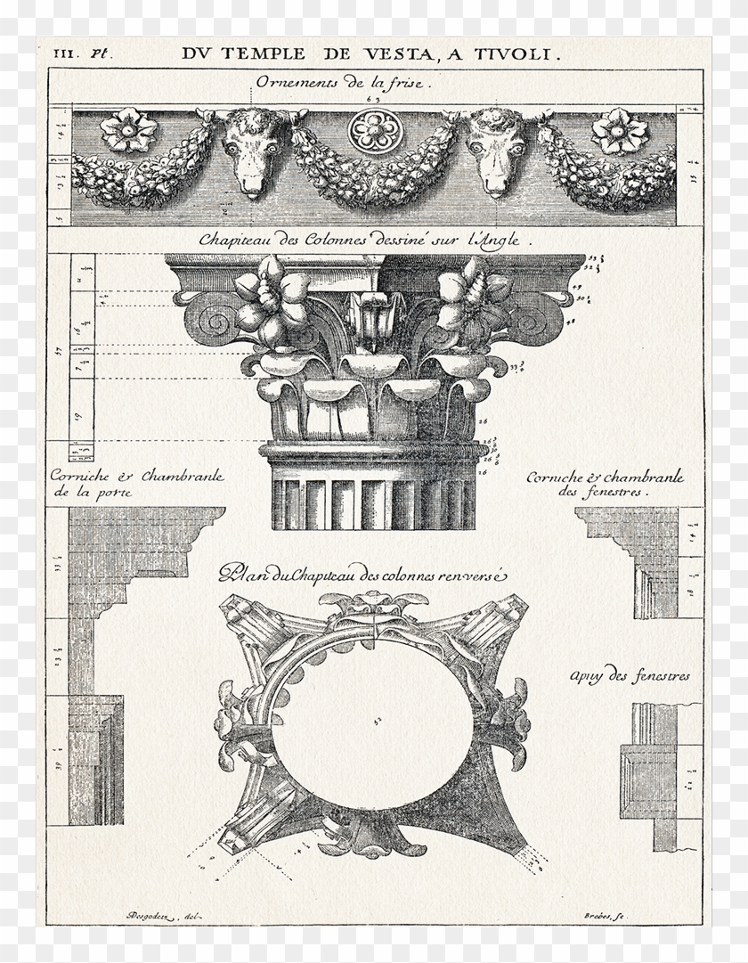Roman Columns - Architectural Drawings Ancient Rome Clipart