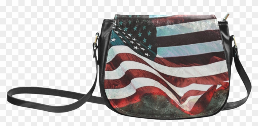 A Abstract Waving Usa Flag Classic Saddle Bag/large - Trick R Treat Sam Purse Clipart