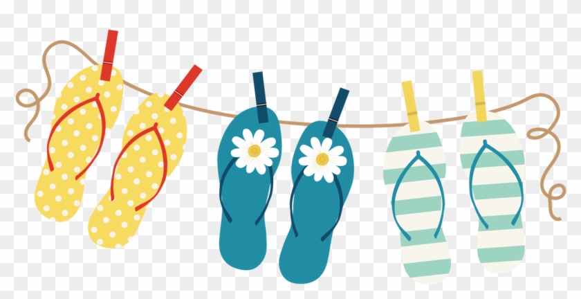 Flip Flops On A Line Svg Cut File - Flip-flops Clipart
