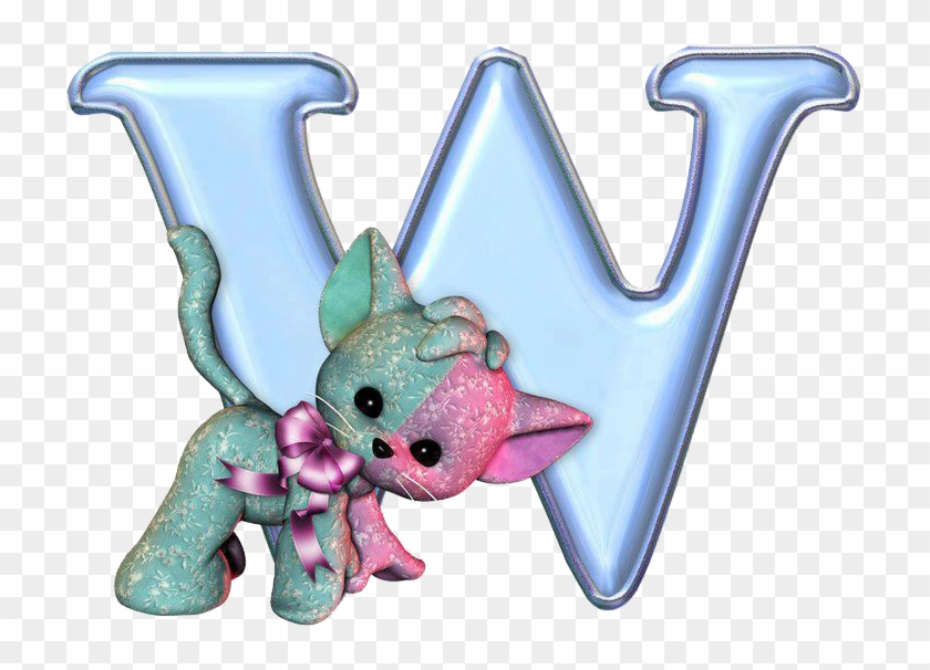 Alfabeto Azul Con Gatos Png - Cartoon Clipart