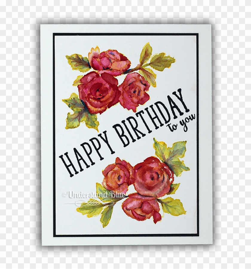 No Line Watercolor Roses By Understand Blue - Garden Roses Clipart #5881887