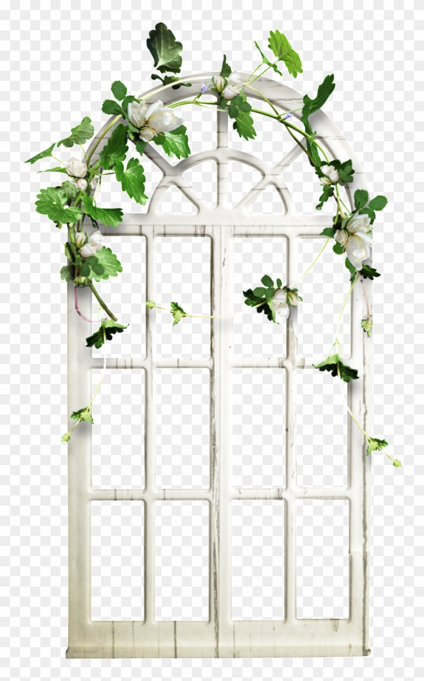 This Graphics Is White Door Frame Transparent About - Flower Half Circle Png Clipart
