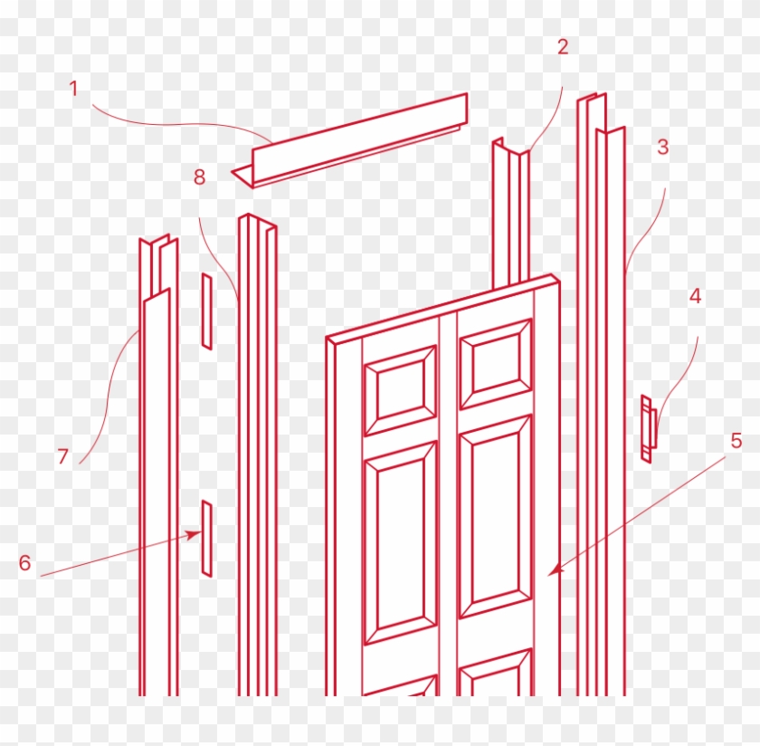 Door And Frame Diagram - Door Clipart