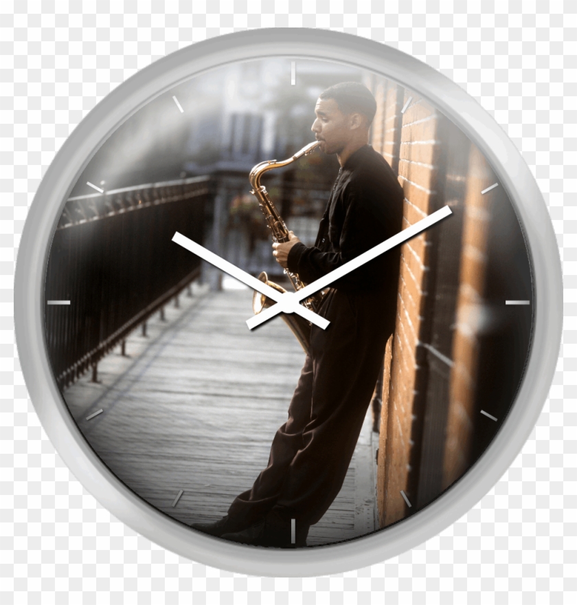 Sax Player - Wall Clock Clipart