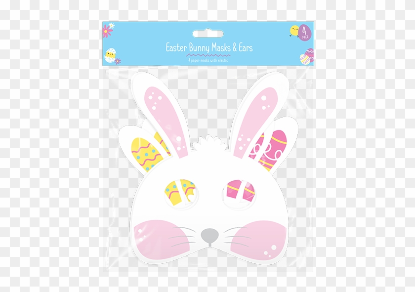 Easter Bunny Paper Mask & Ears - Cartoon Clipart #5883240