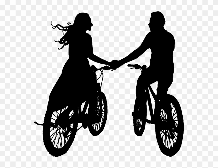Couple Silhouette Bicycle Love Romance Romantic - Amazing Urdu Quotes Clipart