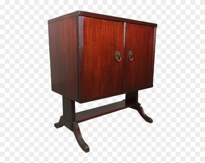 Antique Odd Duncan Phyfe Cherry Console Radio Cabinet - Cupboard Clipart