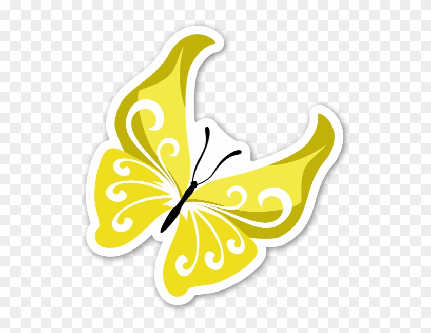 Borboleta Amarela Sticker - Borboleta Png Amarela Clipart