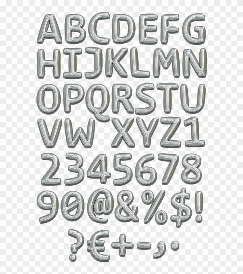 Metallic Balloon Font - Metallic Font Png Clipart #5886100
