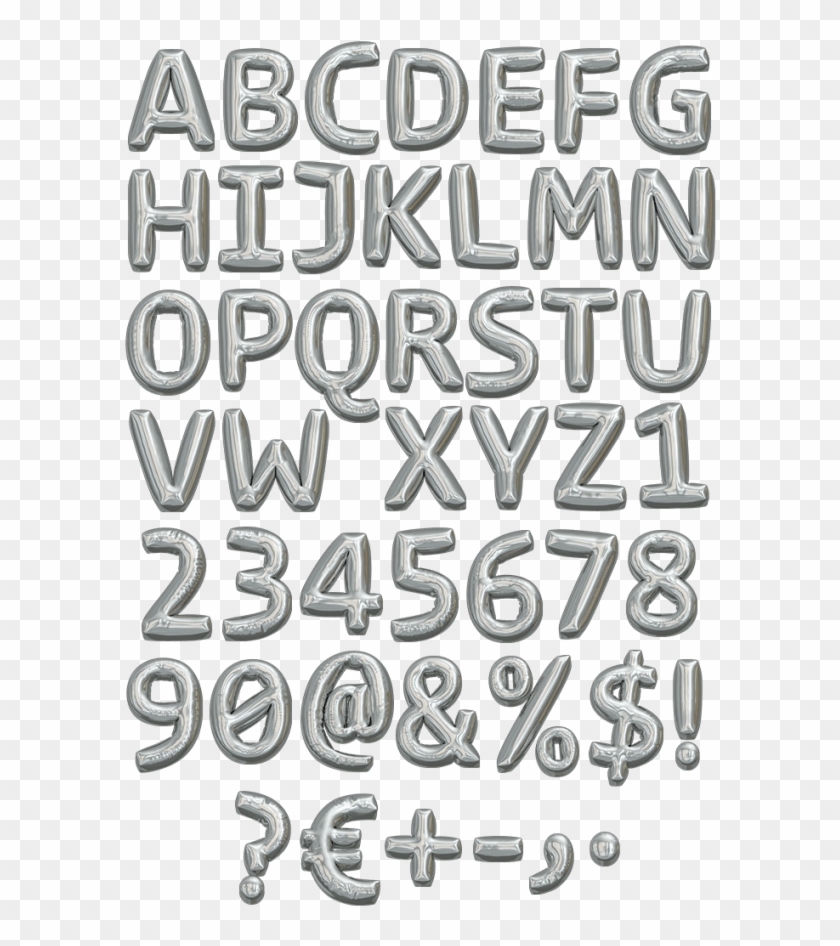 Metallic Balloon Font - Metallic Font Png Clipart