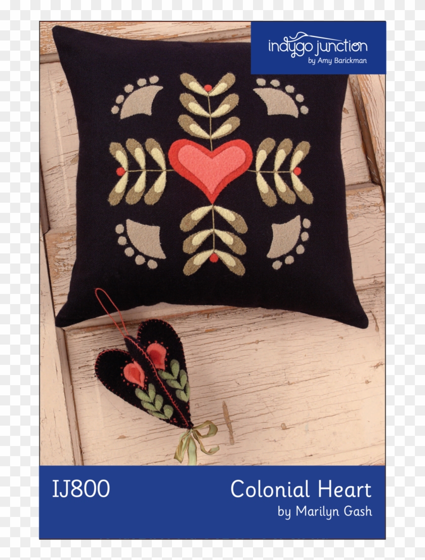 Colonial Heart Pillow & Ornament Digital Pdf Pattern - Cushion Clipart #5886304