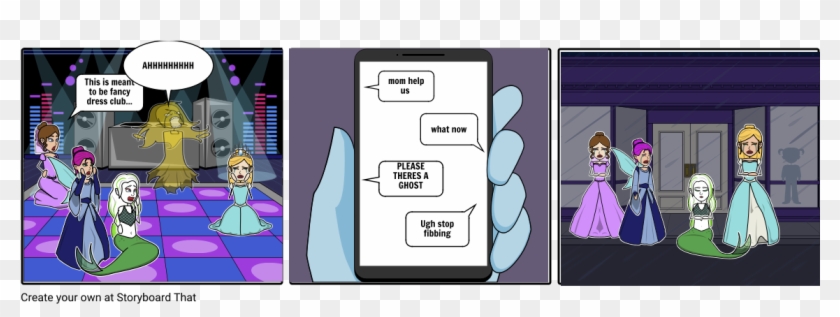 The Fancy Dress Ghost - Cartoon Clipart #5886647