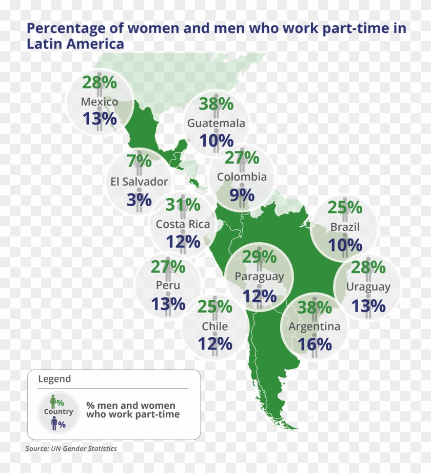 Part Time Work Latam - America Map Clipart