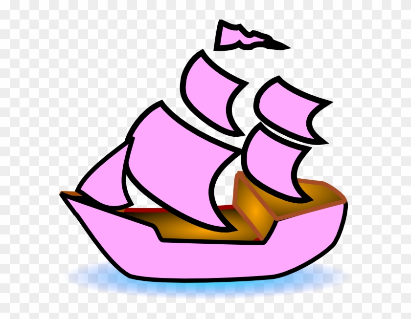 Sailboat Clipart Pink Boat - Animated Pic Of Ship - Png Download #5887872