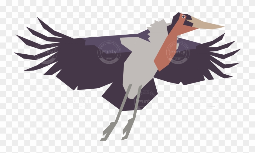 Flying Marabou - Origami Clipart