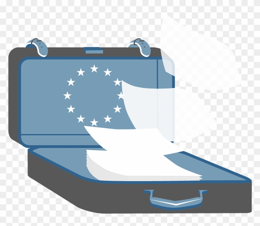 A Auitcase Full Of Papers Flying Away Clipart