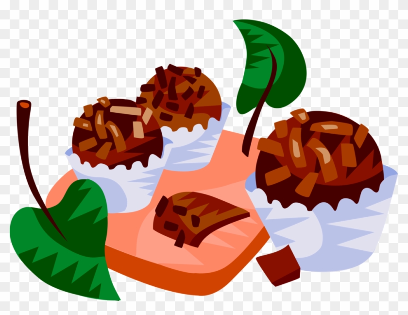 Vector Illustration Of Brigadeiro, Brazilian Chocolate Clipart