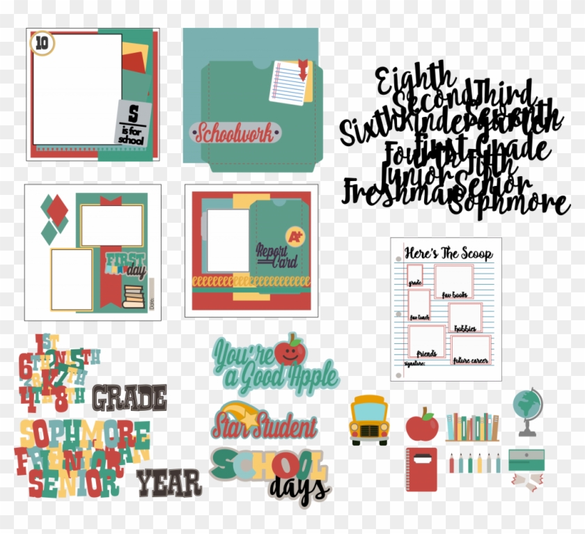 School Days Album Cutting Collelction - Illustration Clipart