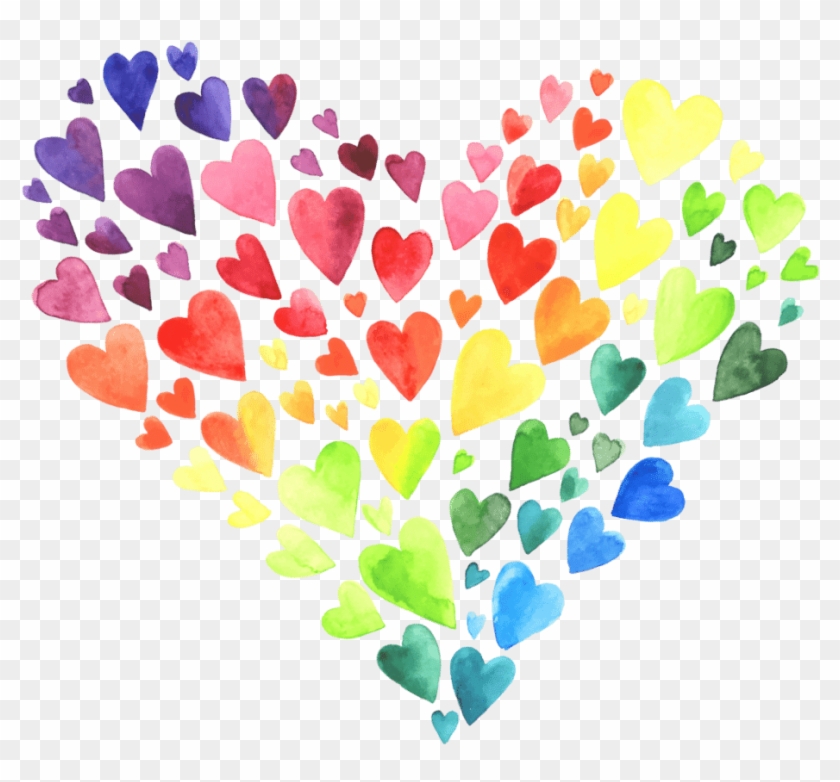 Rainbow Hearts Full - Birthmother's Day Clipart