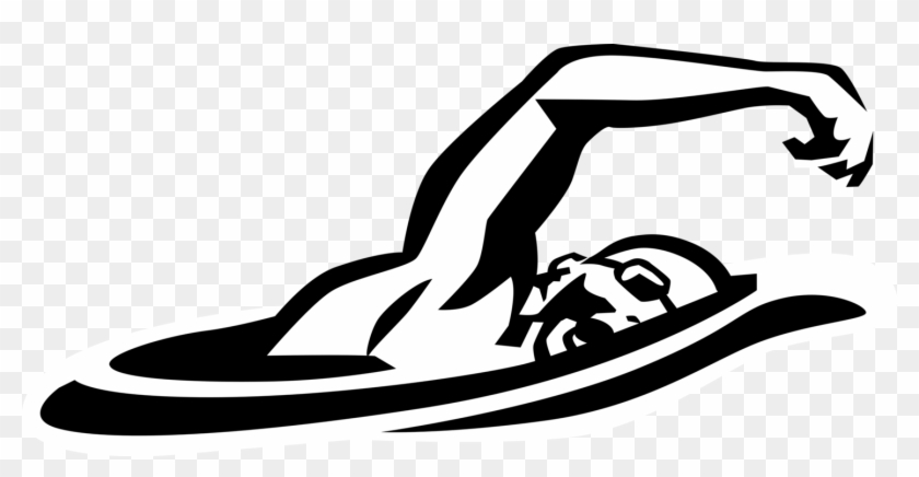 Swims In Pool - Nadador Vetor Clipart #5890361