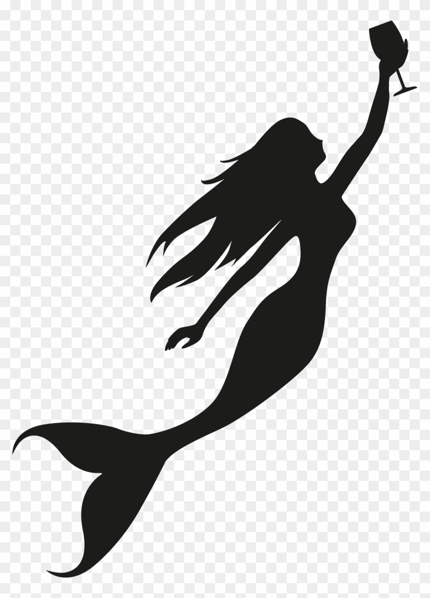 Mermaid Silhouette Png Transparent Background - Mermaid Silhouette Reaching Clipart #5890530