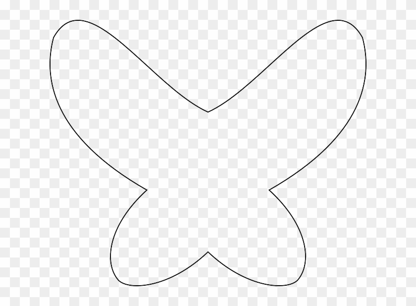 Outline, Cross, Empty, Butterfly, Draw, Trace, Drawing - Butterfly Wings To Color Clipart #5890536