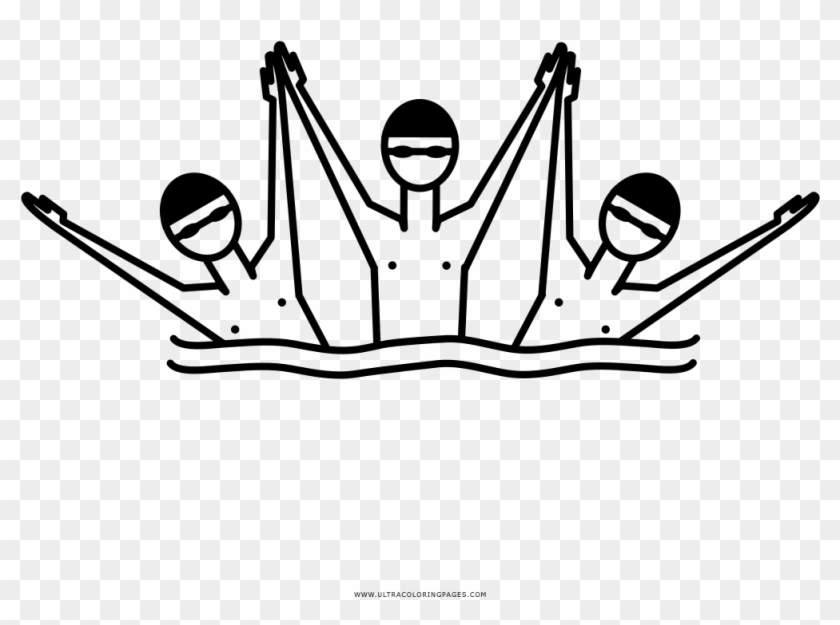 Synchronized Swimming Coloring Page - Dibujo La Natacion Para Colorear Clipart