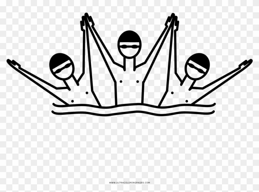 Synchronized Swimming Coloring Page - Dibujo La Natacion Para Colorear Clipart #5891092